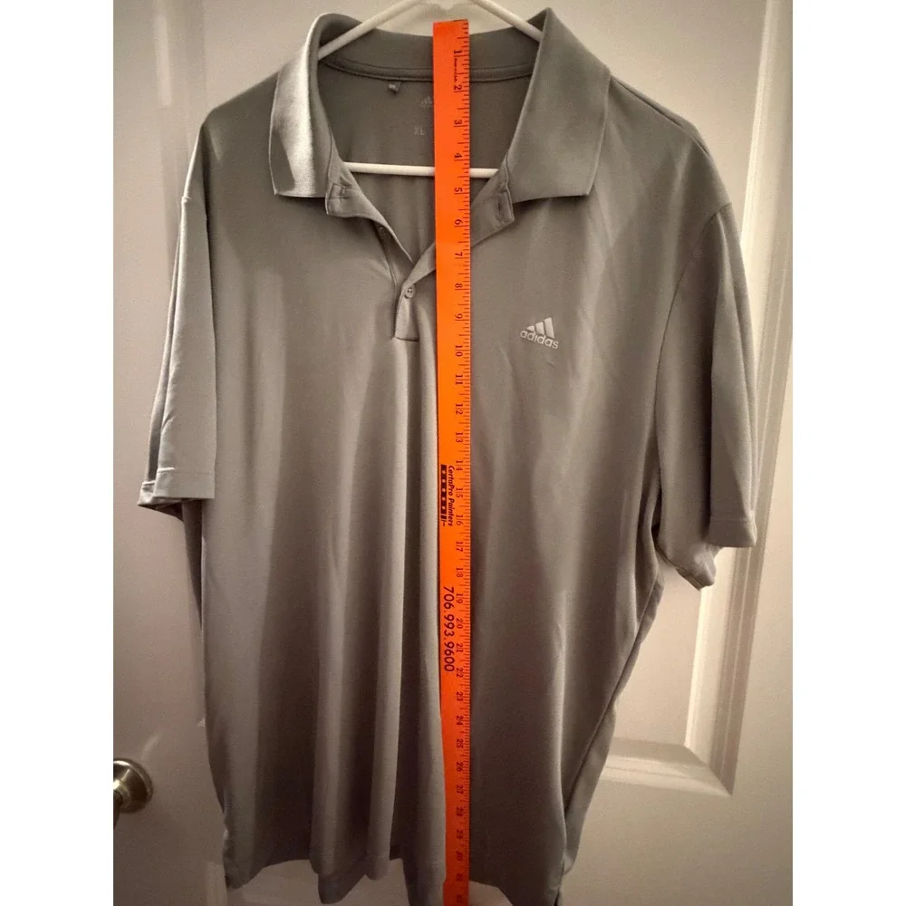 Adidas Golf Mens XL Grey‎ Short Sleeve Performance Polo Shirt RN88387